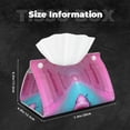 thumbnail image 6 of Lsque Pink Shark Pool Fantasy Printed Long Tissue Box Cover Holder, Facial Paper Organizer Dispenser,Triangle with Bottom Belt, PVC Leather Decorative Organizer, 6 of 9