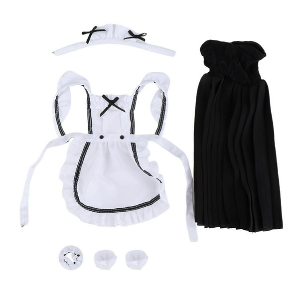 Traje de sirvienta a escala 1:6, traje elegante a la moda, ropa para mujer, falda para muñeca femenina de 12 pulgadas, accesorio para figura corporal