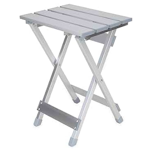 Aluminum Small Outdoor Side Table - Folding Camping Table Supports Up to 130lb - Features Durable Aluminum Construction - Collapses for Easy RV Storage - (51890)