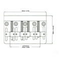 thumbnail image 3 of Electric Bass Bridge Tailpiece 4 String Fixed Saddle Retro Style Bass Bridge Replacement With Hex Wrench Screws, 3 of 8