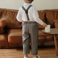 thumbnail image 3 of Boys Gentleman Suits Set, Baby Boys Wedding Birthday Formal Suits Set Shirt with Bowtie + Suspenders Pants, 3 of 4