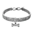 thumbnail image 5 of Yesbay Shiny Multi Rows Rhinestones Bone Pendant Puppy Dog Collar Necklace Pet Supply, 5 of 8
