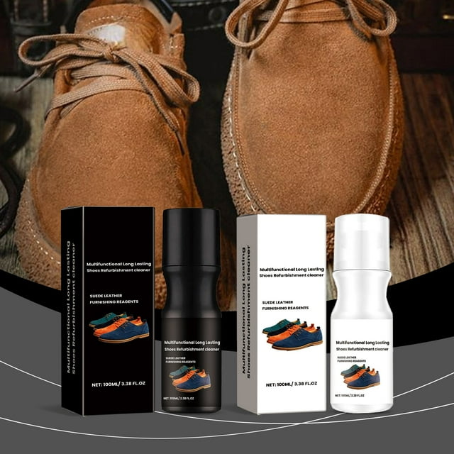 Fiudx Limpiador de Zapatos, Solución de Limpieza Multiusos, Eliminación Eficaz de Manchas, Cabezal de Esponja Portátil, Restaura El Color, Ideal para Cuero y Gamuza, Fácil Aplicación, 100 Ml