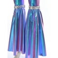 thumbnail image 7 of YiZYiF Womens Metallic Shiny 70s 80s Disco Outfit V neck Sleeveless Bell Bottom Dance Jumpsuit Blue S, 7 of 7
