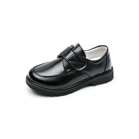 

Avamo Children Flats Faux Leather Dress Shoes Comfort Loafers Boy Loafer Kids Round Toe Uniform Casual Shoe Black 10C