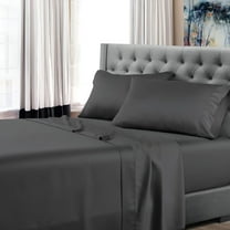 AUQ King Size 800 Thread Count Luxury Extrasoft 100% Egyptian Cotton 4 Piece Sheets Set in Dark Grey Solid 16" Deep Pocket