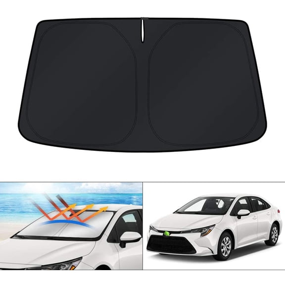 Custom Fit Windshield Sun Shade for 2020-2024 2025 2026 Toyota Corolla (Not for Corolla Cross) Accessories Sunshade Sun Visor Protector Foldable Blocks UV Rays Keep Cooler