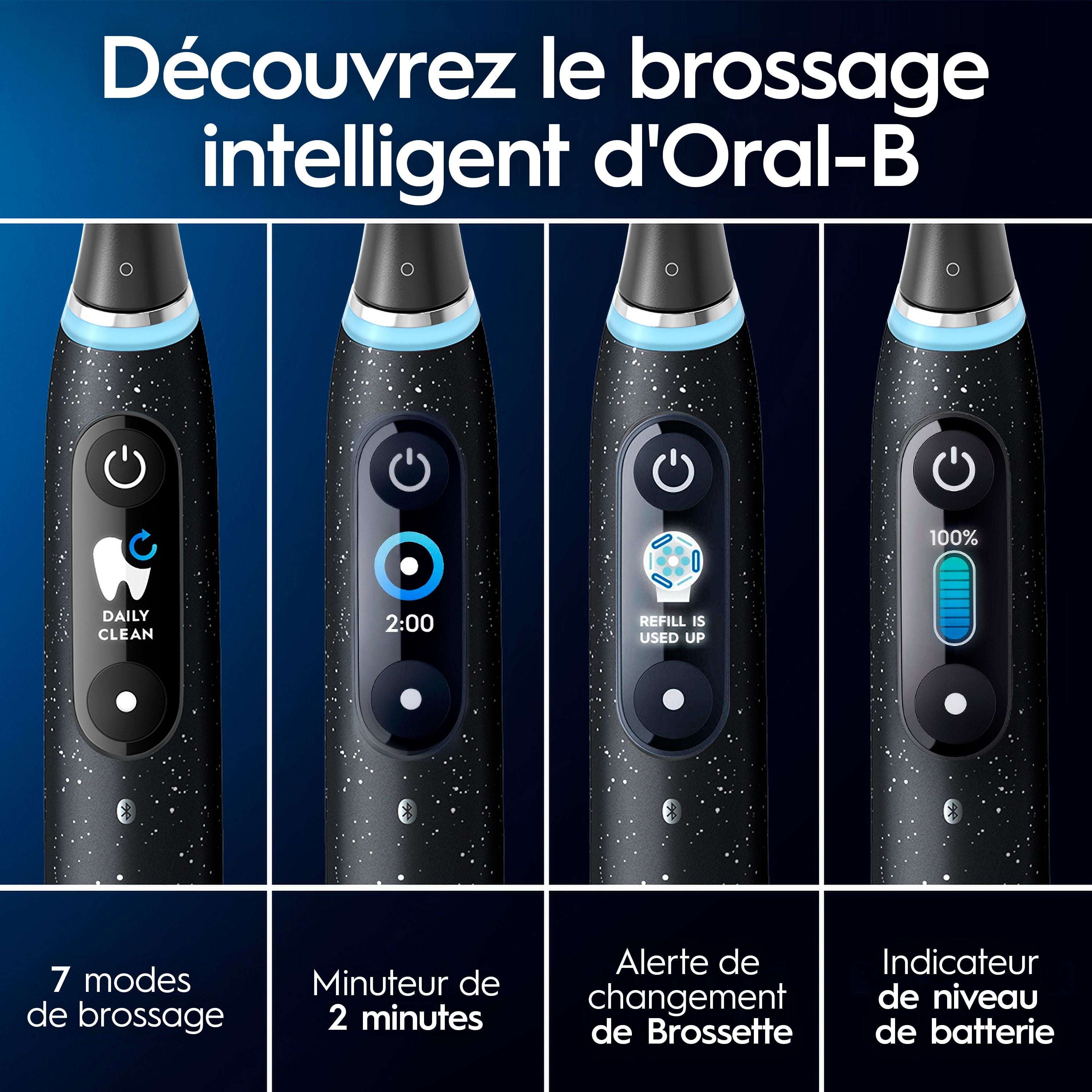 Oral-B iO Series 10 Rechargeable Electric Toothbrush with Ultimate Clean and Gentle Care Replacement Brush Heads, Black, and Charger