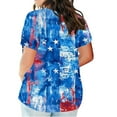 thumbnail image 5 of Fartey Stars Stripe Graphic Tees for Women Plus Size Independence Day Tops 4th of July Short Sleeve V Neck T Shirts Dressy Casual Festival Shirt Blue XXXL, 5 of 5