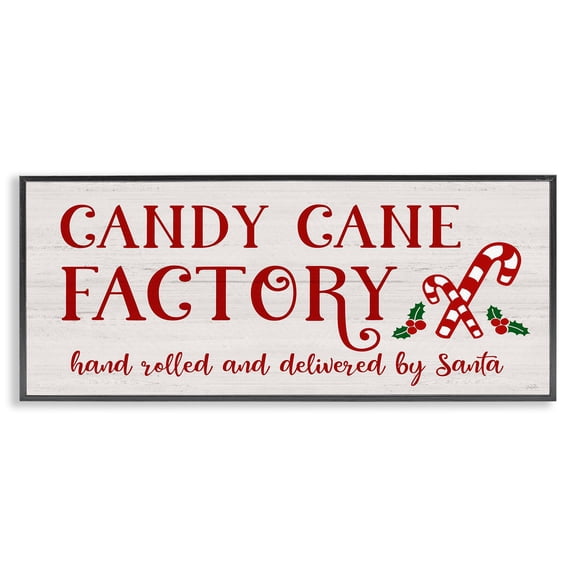 Stupell Industries Farmhouse Candy Cane Factory Black Framed Giclee Art, 24 x 10, by Natalie Carpentieri