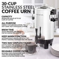 thumbnail image 2 of HomeCraft CU30SS Quick-Brewing 1000-Watt Automatic Coffee Urn, 30-Cup, Stainless Steel, 2 of 2