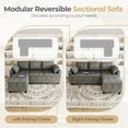thumbnail image 3 of AECOJOY Canapé-Lit avec Rangement, Sectionnels avec Ports de Recharge USB et Porte-Gobelet, Cuir Gris, 3 of 10