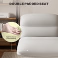 thumbnail image 5 of FunniHomi 23" Width Cross Legged Lounge Chair, Grey Leather 360° Swivel Home Office Chair, Double-Layer Wide Cushion, 5 of 10