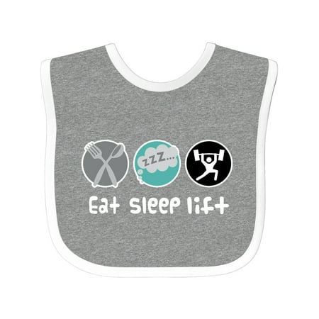

Inktastic Weightlifting Eat Sleep Lift Sports Gift Baby Boy Bib