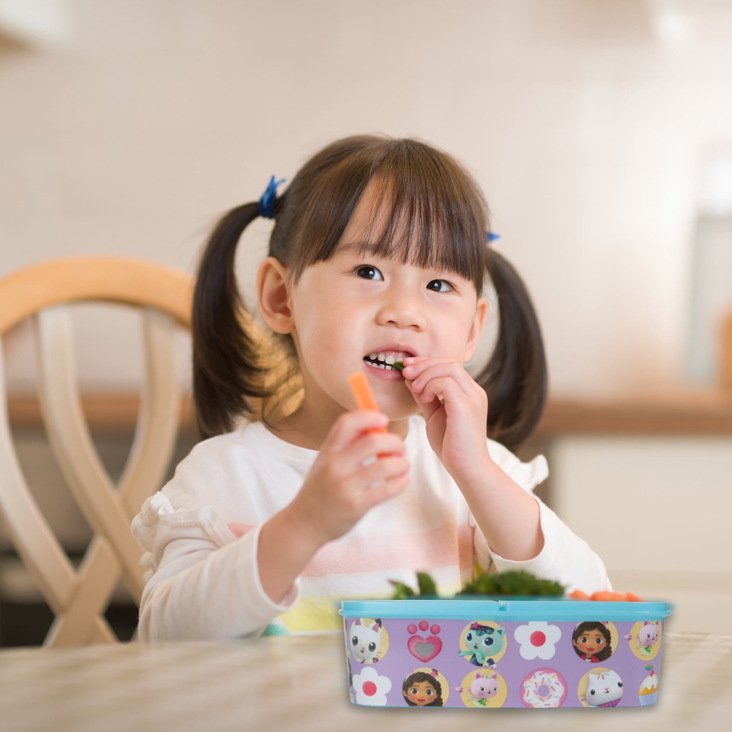 Gabby's Dollhouse Multi Compartment Lunch Box Set - Bento Box with Multiple Compartments - Spill-Proof and Leak-Proof - Durable and Easy to Clean