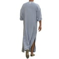 thumbnail image 3 of Mens Arab Muslim Long Robe Clothes Casual Middle East Islamic Thobe Kaftan Robes, 3 of 3