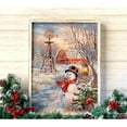 thumbnail image 2 of Glow Decor White and Red Winter Windmill Lighted Rectangular Framed Christmas Wall Art Decor 24" x, 2 of 5
