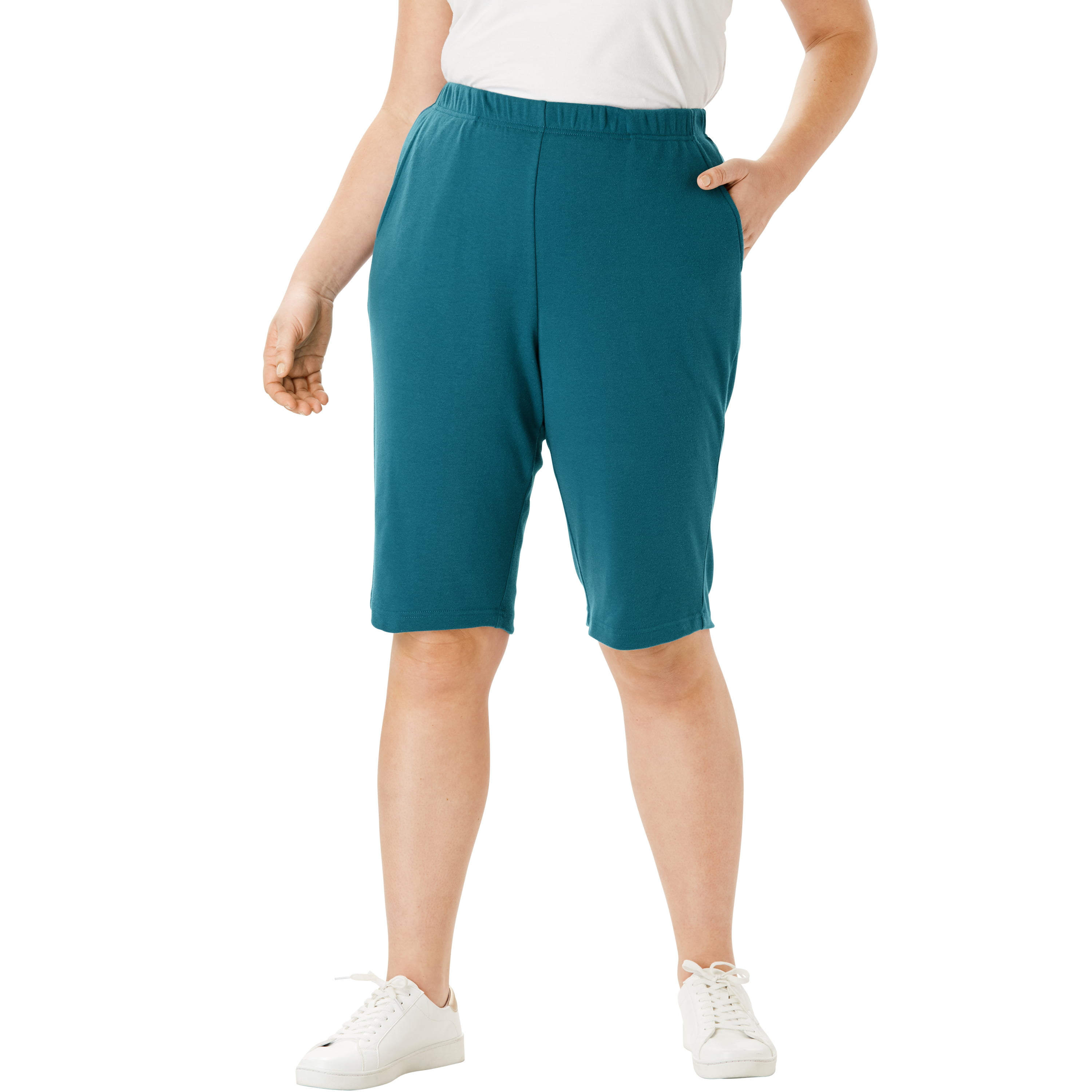 Roamans Womens Plus Size Soft Knit Bermuda Short 