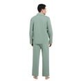thumbnail image 5 of Zelax Mens Cotton Pajama Set – Long Sleeve Sleepwear with Classic Button Down Design (X-Large, Saga Green), 5 of 7
