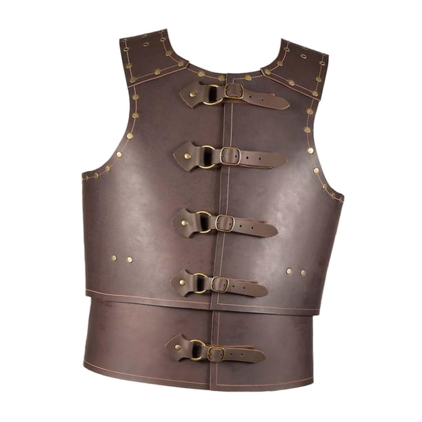 Traje de cosplay de cofre de guerrero, disfraz de caballero gótico decorativo para caballeros adultos café
