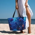 thumbnail image 6 of Balery Deep Sea Glowing Fishes Beach Travel Bag - Water-Resistant, Large Capacity Lightweight Tote with 7 Pockets for Women and Men - Perfect for Beach, Pool, Gym, and Travel, 6 of 7