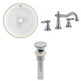 thumbnail image 1 of 16.5-in. W CUPC Round Bathroom Undermount Sink Set In White - Chrome Hardware - Overflow Drain Incl. AI-12951, 1 of 9