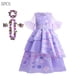 thumbnail image 3 of Disney-Disfraz De Encanto para niña, vestido De princesa con manga acampanada, con volantes, para fiesta De cumpleaños, 3 of 5