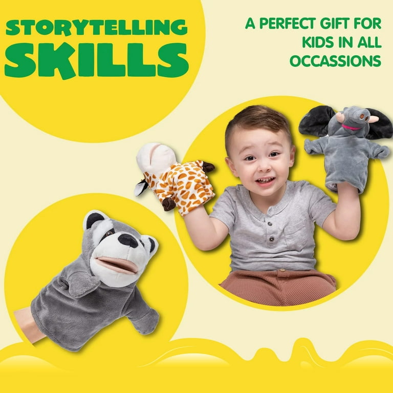 Free Shipping! Joyfy Kids Hand Puppets 6Pcs Animal Plush Toys for - Main Image