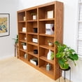 thumbnail image 3 of Pemberly Row 15 Shelf Triple Wide Wood Bookcase 72"Wx72"H in Oak, 3 of 7