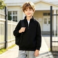 thumbnail image 4 of Enjoytime Quarter Zip Boys Sweatshirts Long Sleeve Pullover Top Kids Casual Fleece Fall Fashion Clothing 3-15Years, 4 of 7