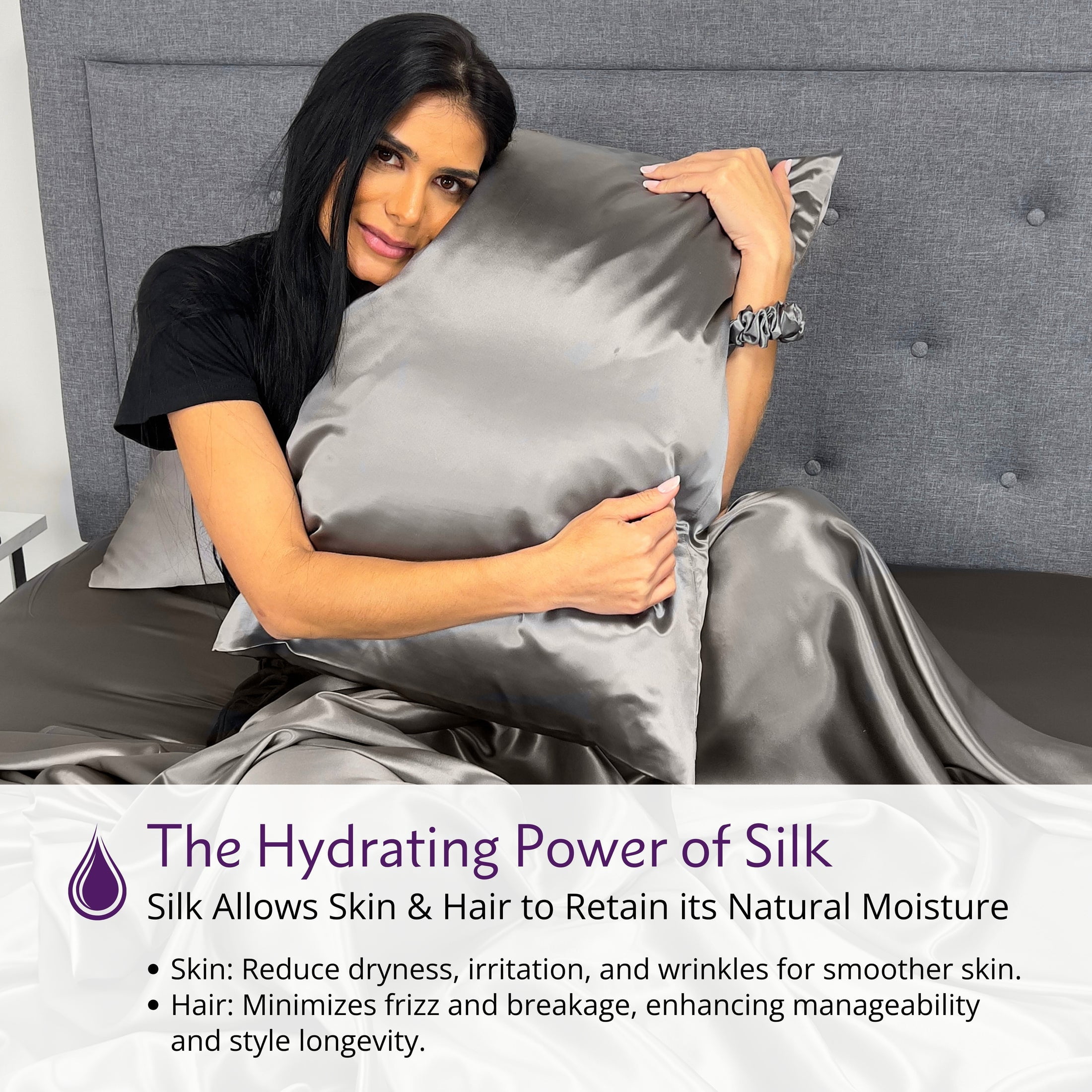 22 Momme Silk Pillowcase - Gunmetal