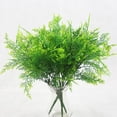 thumbnail image 3 of OUNONA Artificial Fern Leaf Plant for Home Decoration 2 Pieces Plastic Green Indoor Outdoor 6.7 Inches, 3 of 8