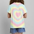 thumbnail image 3 of LckLvx Kids Short Sleeves T-Shirt Tie Dye Heart Graphic Valentine Tee Tops Casual Crewneck Shirts, 3 of 6