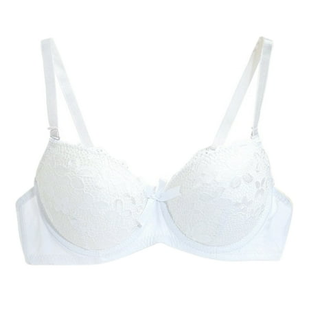

Wuffmeow Women s Sexy Lace Steel Ring Bra Push High Seamless Gathering Massage Underwear