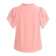 thumbnail image 7 of T Shirts for Women 2026 Summer Short Ruffle Sleeve V Neck Chiffon Dressy Casual Tshirt Blouse Tunic Top, 7 of 7