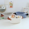 thumbnail image 3 of Storage Basket with Handle Hand Woven Nordic Style Cotton Rope Desktop Organizer Storage Holder for Bedroom, 3 of 8