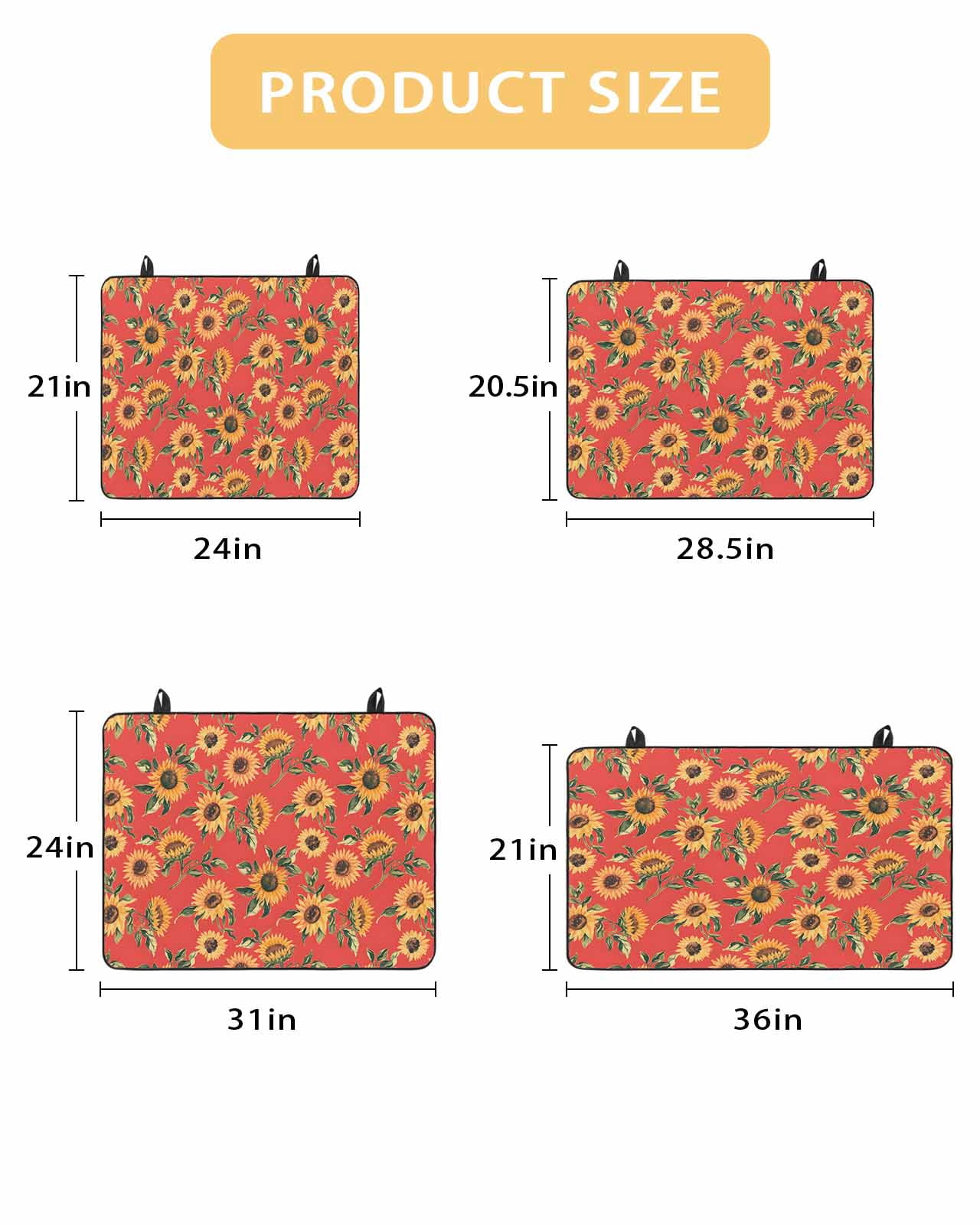 nqOlkjepod Large Induction Cooktop Protector Mat 24"x21", Yellow Sunflower Stove Top Covers for Electric Stove, Vintage Floral Garden Pastoral Botanical Stove Burner Cover Mats Stove Cover