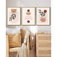 thumbnail image 2 of Drsoum Boho Wall Art Decor Mid Century Modern Abstract Prints Posters Bathroom 11x14in3pcs Natural Framed, 2 of 5