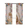 thumbnail image 7 of Easter Rabbit Eggs Blackout Curtains for Bedroom, Spring Flowers Leaves Pastoral Pink Laid Thermal Insulated Kitchen Drapes with Grommets, Light Blocking Window Treatment, 2 Panels 52" x 72", 7 of 7