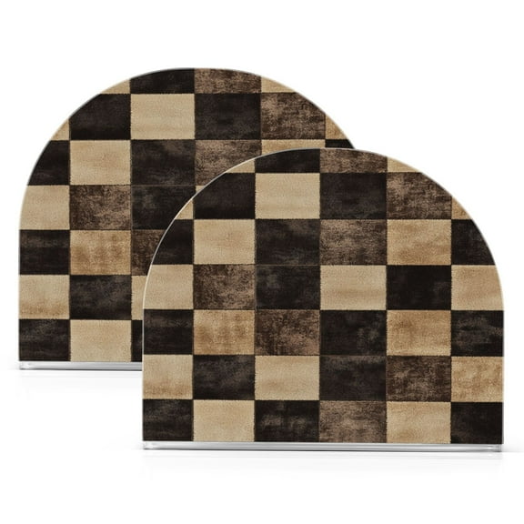 Standing Dining Table Napkin Holder, Napkin Holder for Table Kitchen Acrylic Paper Tissue Organization, Brown and Black Tartan