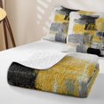 thumbnail image 4 of Erosebridal Contemporary Watercolor Art Twin Quilt Set, Black Gray White Gold Ombre Twin Coverlet Set, Black Reversible 2pcs 1 Bedspread and 1 Pillowcase, 4 of 7