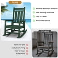 thumbnail image 6 of KINGYES Outdoor Rocking Chair Set of 2 HDPE All Weather Patio Rocker for Garden Lawn, Green, 6 of 8
