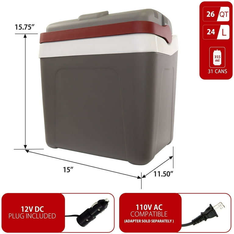 Koolatron Portable Yellow, Red, Silver 14-Quart Insulated Chest Cooler in  the Portable Coolers department at