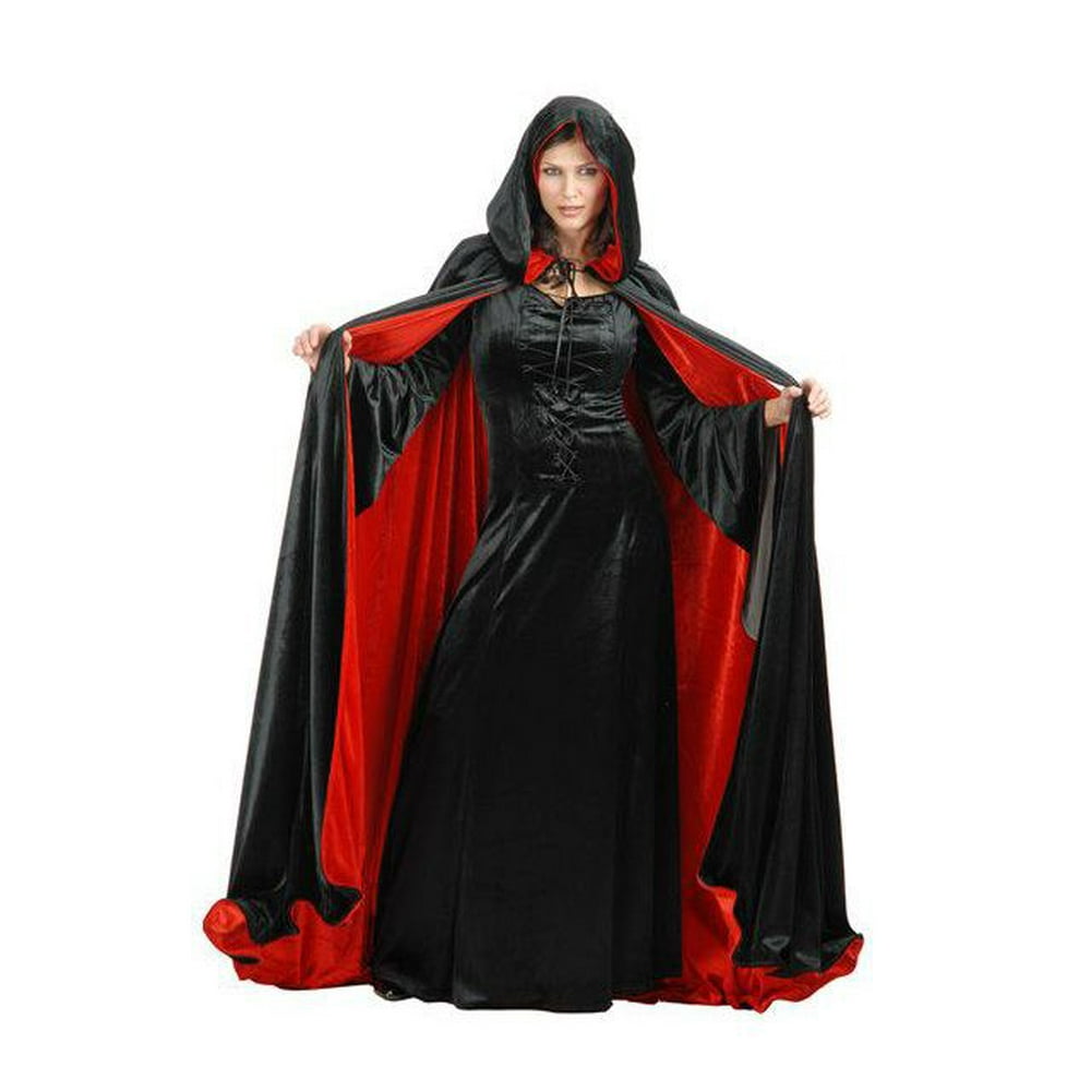 Womens Reversible Black And Red Cloak
