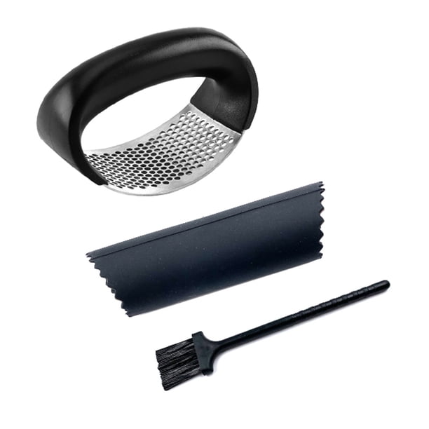 Toystoory Prensa Manual de ajo de acero inoxidable, 3 uds., picadora de ajo, herramientas para cortar ajo, herramientas curvas para frutas y verduras, Cocina y Comedor Toystoory HA006672-00