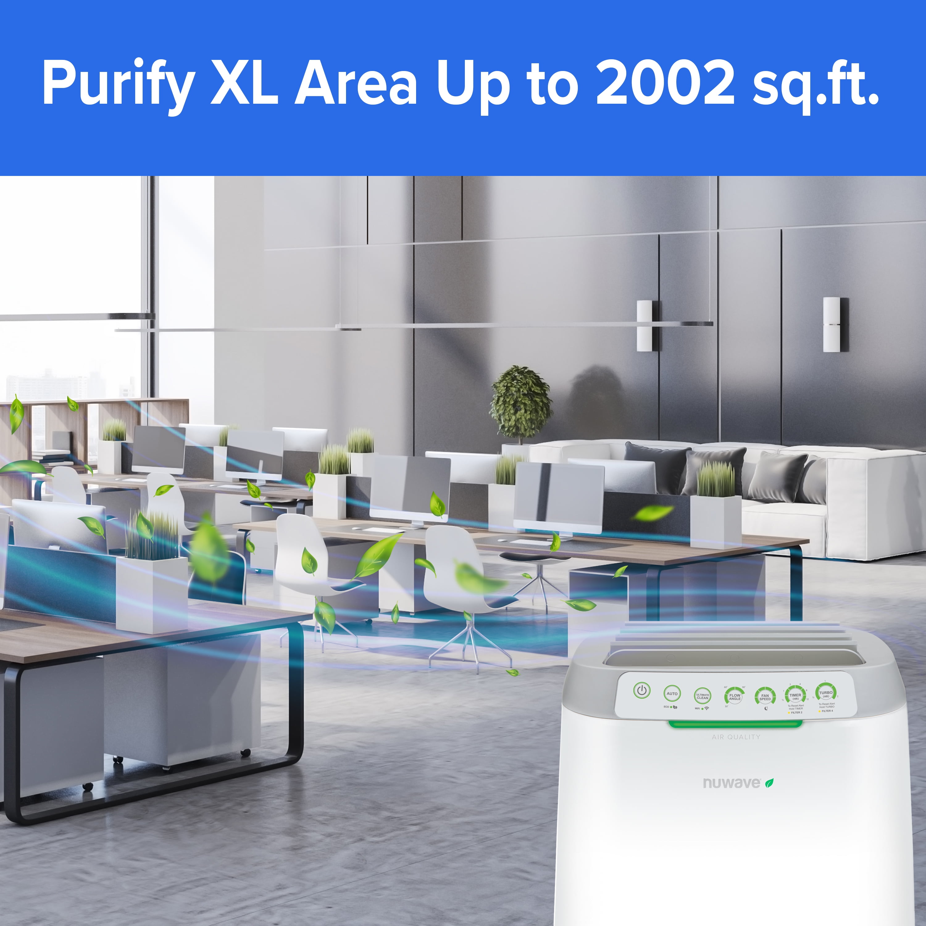 Nuwave OxyPure Zero Smart Air Purifier, Dual 4-Stage Air Filtration Washable & Reusable Filters for ZERO Waste & Replacements, Covers up to 2002 Sq.ft. for Large Room Sansujyuku sansujyuku.com