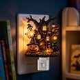 thumbnail image 5 of Halloween Decorations Halloween Tree House Night Light Plug in Spooky Cute Ghost Pumpkin Wall Decor for Home Party, 5 of 6