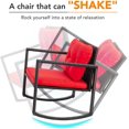 thumbnail image 6 of FDW 3 Steel Powder Coated Outdoor Conversation Sets with Chairs and Table, Black/Red, 6 of 7