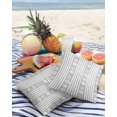 thumbnail image 3 of Pack of 2 Outdoor Pillow Covers, Summer Starfish Seashell Coral Grey and White Striped Waterproof Square Throw Pillowcase Cushion Decorative Pillow Covers for Couch Patio Tent, 18x18 in, 3 of 6