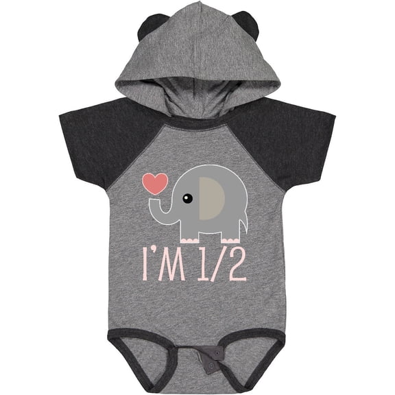 Inktastic Half Birthday Cute Elephant Girls Baby Bodysuit